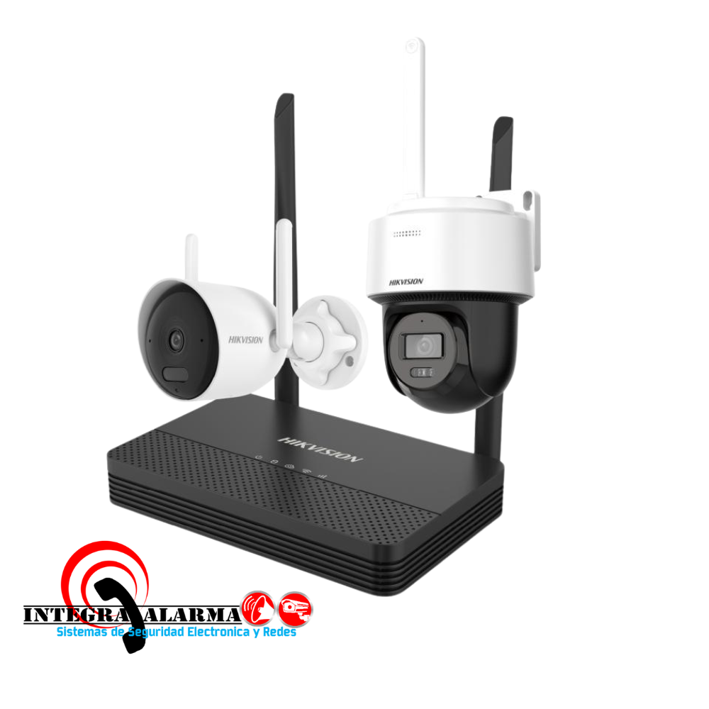 NKS424WBPH/KIT DE CAMARAS WI-FI EASYLINK HIKVISION NKS424WBH NVS 4CH + 1 CAMARA PT 360° Y 1 BULLET 4MP IP66 30MT